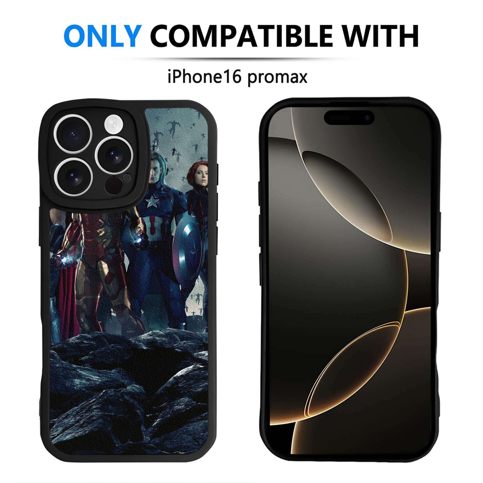 （画像用） アベンジャーズ The Avengers 【iPhone 16シリーズ対応】シリコンスマホケース（レザー調） 材質：シリコン